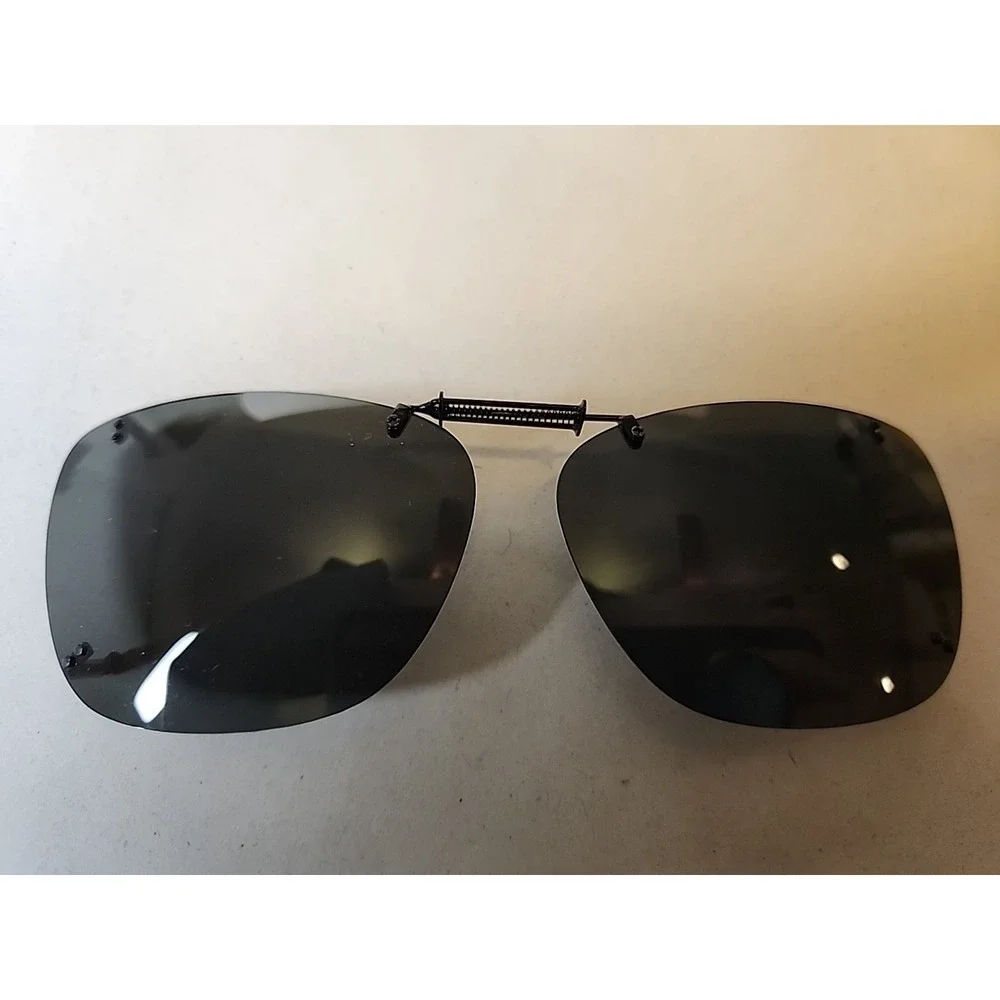 Polar Optics Clip On Frameless Gray Sunglasses Adjustable Polarized Easy On/OFF